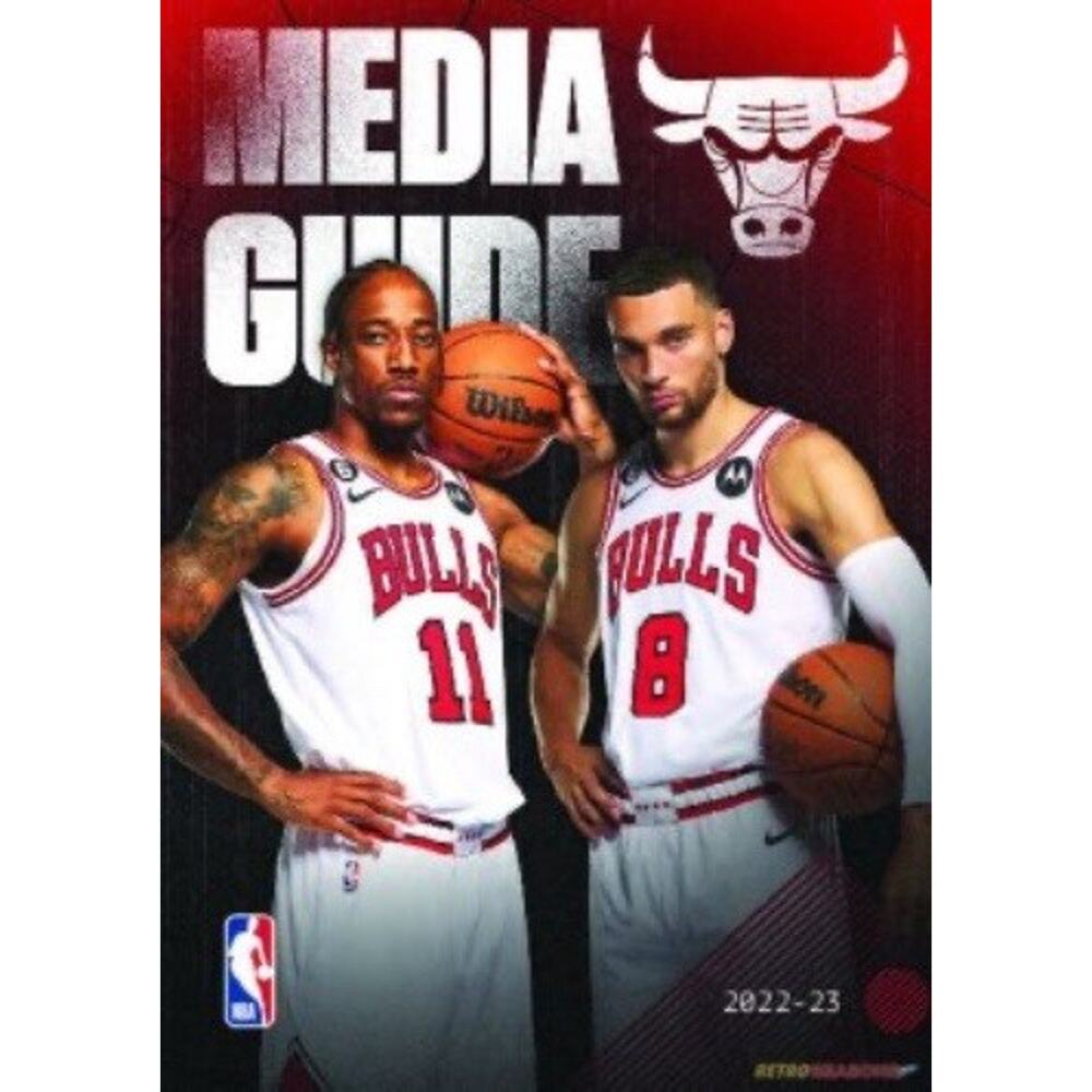 Chicago Bulls Media Guide 2022-23 NBA Program Cover On 12x8in Metal Sign